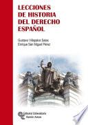 libro Lecciones De Historia Del Derecho Español
